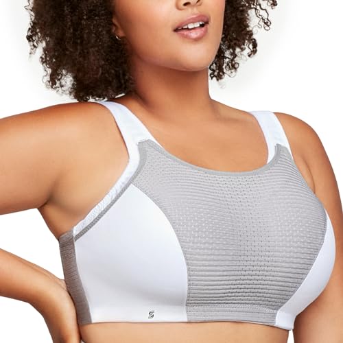 Glamorise Damen 1166 Sports Bra, Weiss/Grau, 75D EU von Glamorise