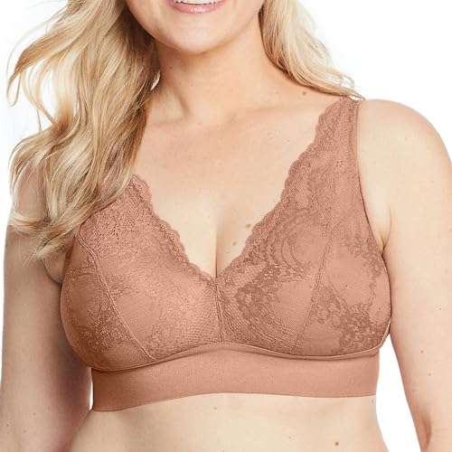 Glamorise Große Größen Plusgröße Bramour Lexington Plunge-Bralette mit Spitze ohne Bügel Nr. 7013 von Glamorise