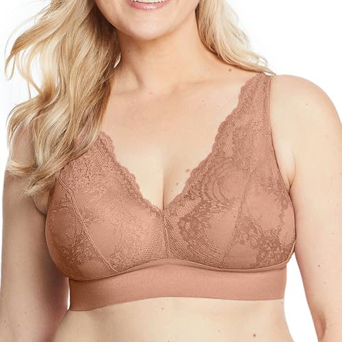 Glamorise Große Größen Plusgröße Bramour Lexington Plunge-Bralette mit Spitze ohne Bügel Nr. 7013 Glamorise Große Größen Plusgröße Bramour Lexington Plunge-Bralette mit Spitze ohne Bügel Nr. 7013 von Glamorise