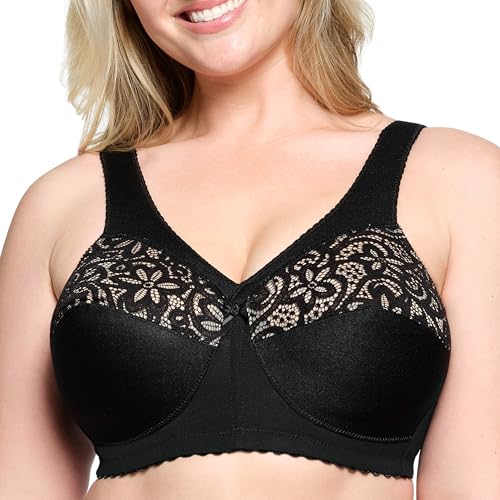 Glamorise Damen Magiclift Baumwoll-stütz-bh Ohne Bügel #1001 Full Coverage Bra, Schwarz, 110D EU Glamorise Damen Magiclift Baumwoll-stütz-bh Ohne Bügel #1001 Full Coverage Bra, Schwarz, 110D EU von Glamorise