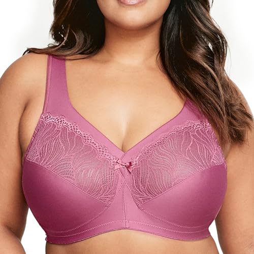 Glamorise Damen MagicLift Natürlicher Stütz-BH Ohne Bügel #1010 Full Coverage Bra, Rot-violett, 85I EU von Glamorise