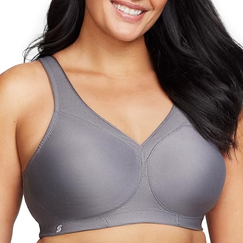 Glamorise Damen Nahtloser MagicLift-Sport-BH Ohne Bügel #1006 Sports Bra, Anthrazit, 105F EU von Glamorise