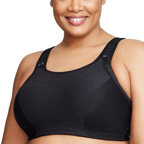 Glamorise Women's Custom Control Wirefree #1166 Sports Bra, Opaque, Einfarbig Schwarz, 80I von Glamorise