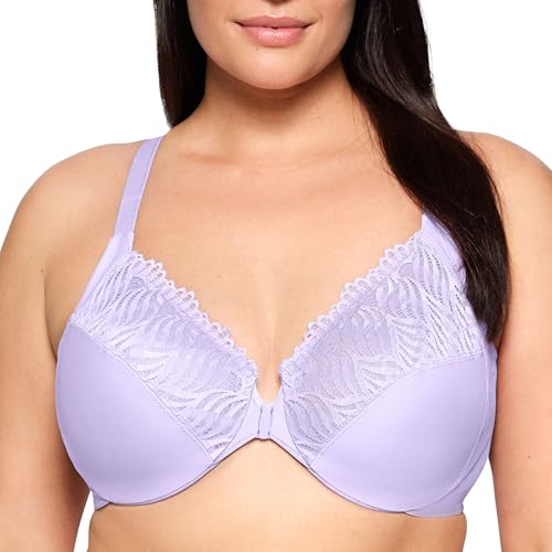 Große Größen Plusgröße WonderWire-Vorderverschluss-BH mit T-Rücken und Bügel Nr. 1246, Sanftes Lila, 95G von Glamorise