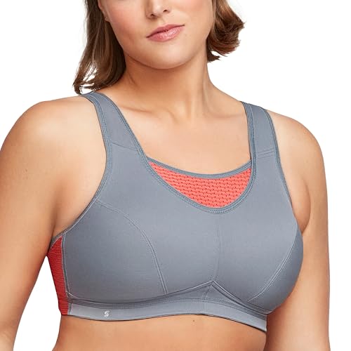Glamorise Damen Hochleistungs Bustier Sport-BH, Grau/Koralle,115F Glamorise Damen Hochleistungs Bustier Sport-BH, Grau/Koralle,115F von Glamorise