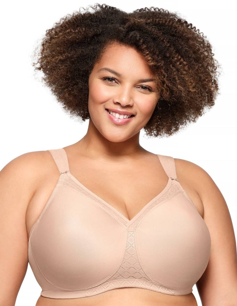 Große Größen Nahtlos stützender MagicLift-T-Shirt-BH, Damen, beige, Größe: 90H, Polyester/Synthetische Fasern, Happy Size DE Women Große Größen Nahtlos stützender MagicLift-T-Shirt-BH, Damen, beige, Größe: 90H, Polyester/Synthetische Fasern, Happy Size DE Women von Glamorise
