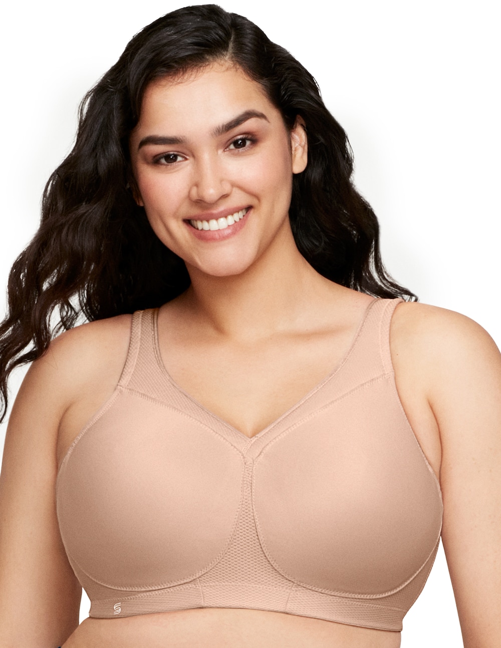 Große Größen Nahtloser MagicLift-Sport-BH, Damen, beige, Größe: 105G, Polyester/Synthetische Fasern, Happy Size DE Women von Glamorise