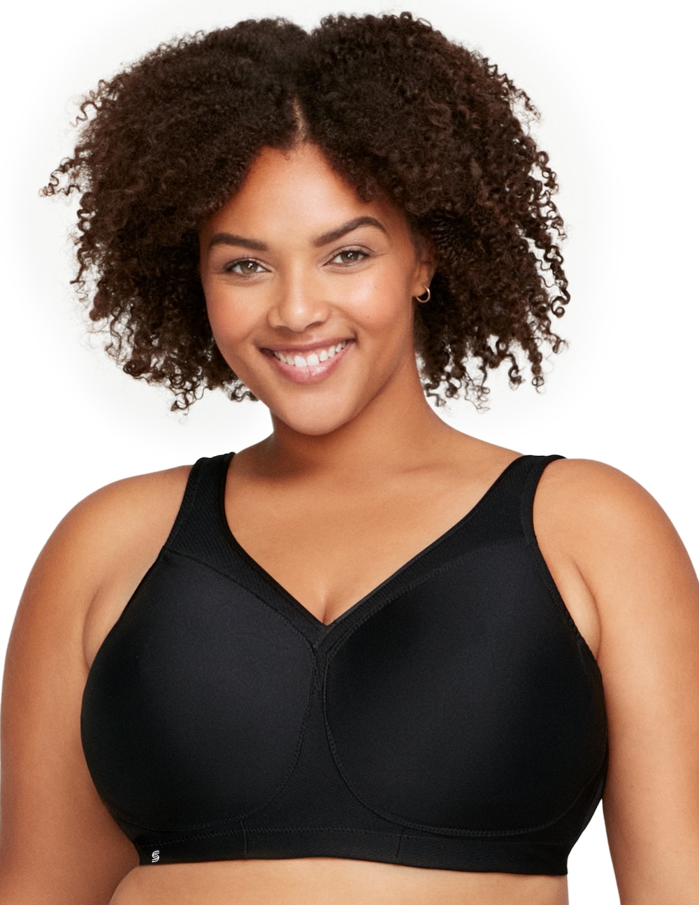 Große Größen Nahtloser MagicLift-Sport-BH, Damen, schwarz, Größe: 110D, Polyester/Synthetische Fasern, Happy Size DE Women von Glamorise