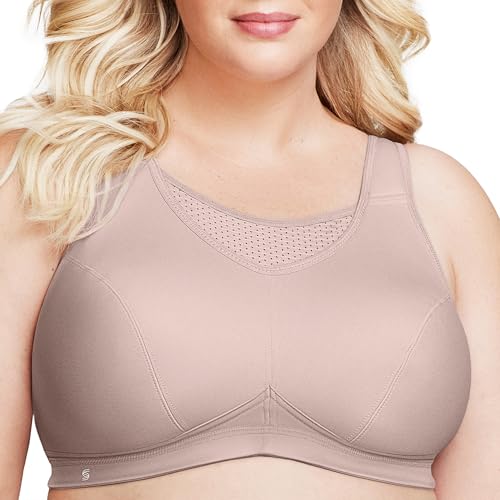 Große Größen Plusgröße Bustier Elite Sport-BH mit bestem Halt ohne Bügel Nr. 1067, Roségold, 110F von Glamorise