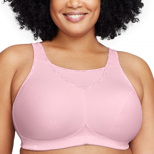 Glamorise Große Größen Plusgröße Bustier Sport-BH mit bestem Halt ohne Bügel Nr. 1066, Perfekt Pink, 115F von Glamorise