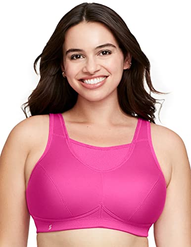 Große Größen Plusgröße Bustier Sport-BH mit bestem Halt ohne Bügel Nr. 1066, Rosa-Violett, 115C von Glamorise