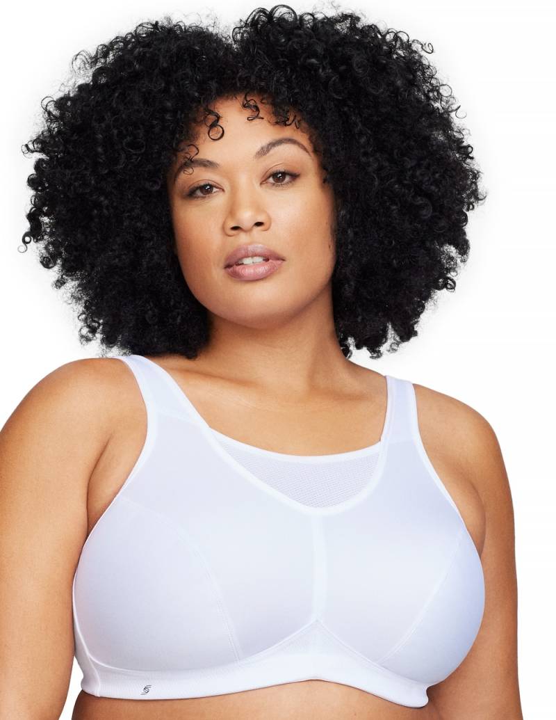 Große Größen Sport-Bustier mit bestem Halt, Damen, weiß, Größe: 115G, Polyester/Synthetische Fasern, Happy Size DE Women von Glamorise
