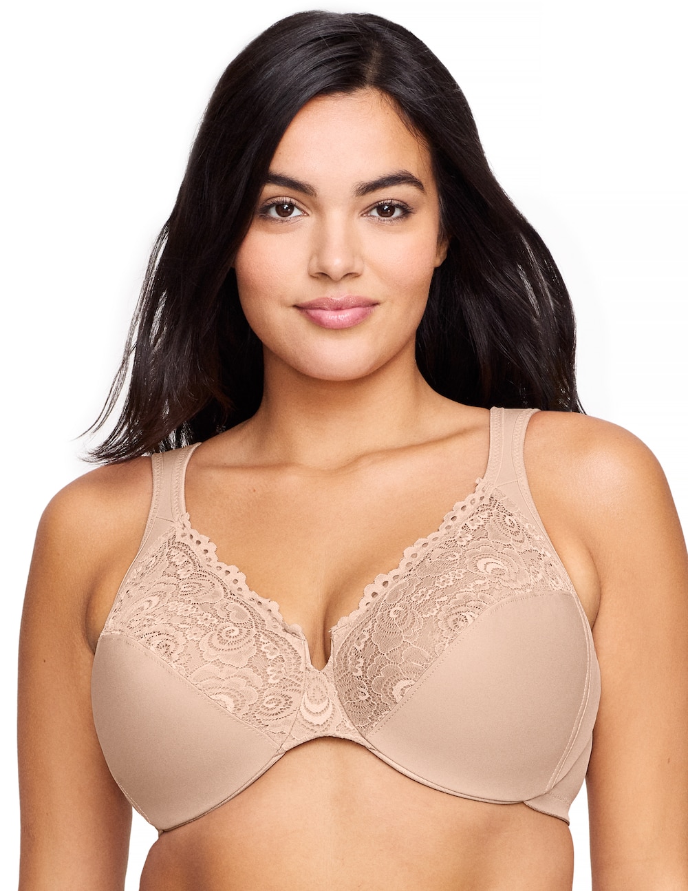 Große Größen Tief geschnittener WonderWire-BH mit Spitze, Damen, beige, Größe: 90F, Synthetische Fasern/Polyester, Happy Size DE Women Große Größen Tief geschnittener WonderWire-BH mit Spitze, Damen, beige, Größe: 90F, Synthetische Fasern/Polyester, Happy Size DE Women von Glamorise