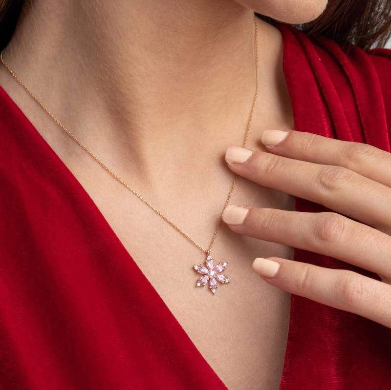 Gänseblümchen Blume Halskette Benutzerdefinierte Birthstone Sterling Silber Blumen Anhänger Beste Freundin Geschenk Brautjungfer Baby Shower von Glamoristic