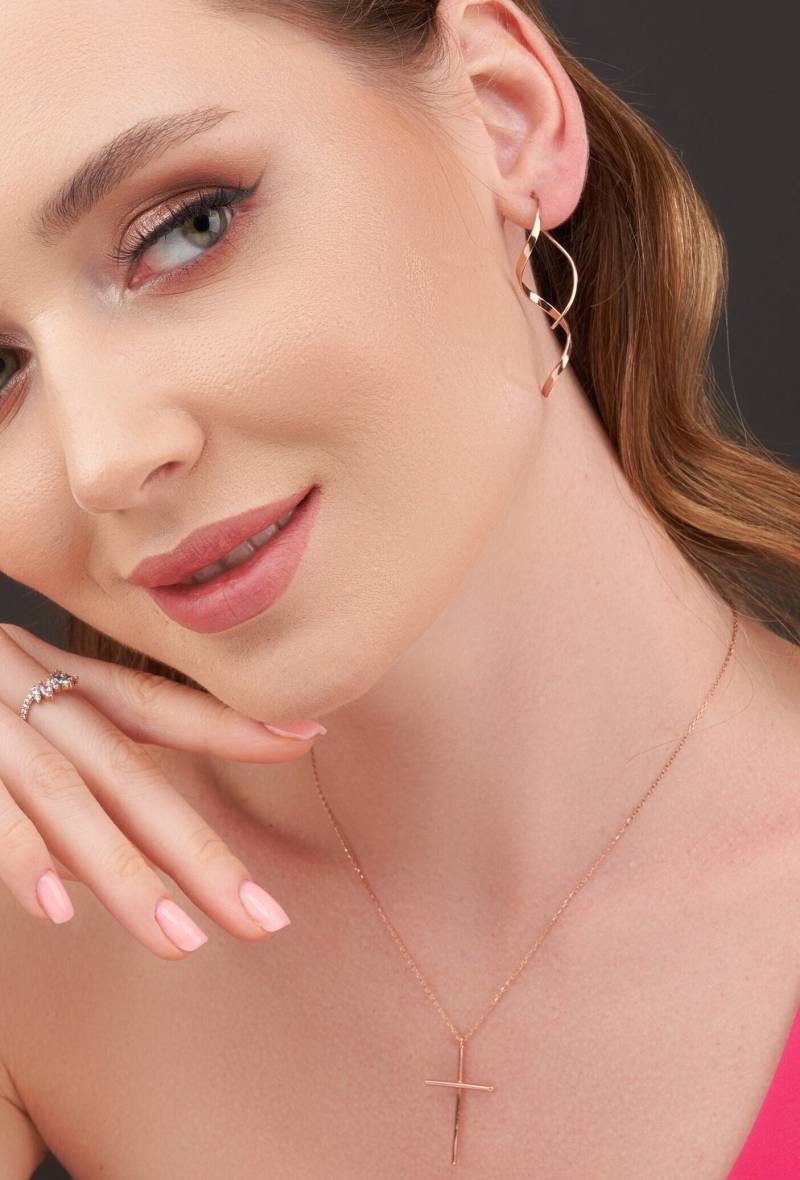 Personalisiertes Geschenk Handgemachte Zarte Spiral-Ohrringe 14K Gold Gefüllte Zierliche Threader Ohrringe Leichte von Glamoristic