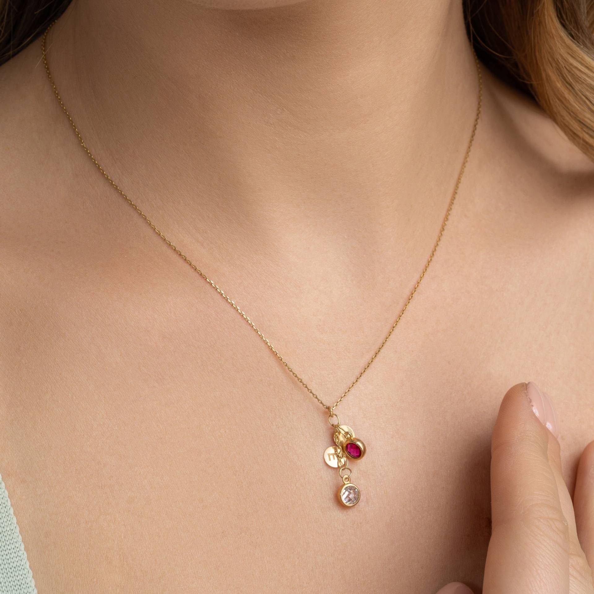 Disc Charm Halskette Mama Mit Initialen Und Geburtssteinen 14K Solid Gold Drop Initial Brautjungfer Disc Charm Halskette Mama Mit Initialen Und Geburtssteinen 14K Solid Gold Drop Initial Brautjungfer von GlamoristicGold