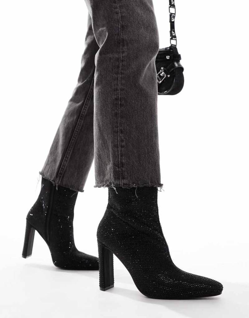 Glamorous - Ankle-Boots in Schwarz mit Absatz und Verzierung von Glamorous
