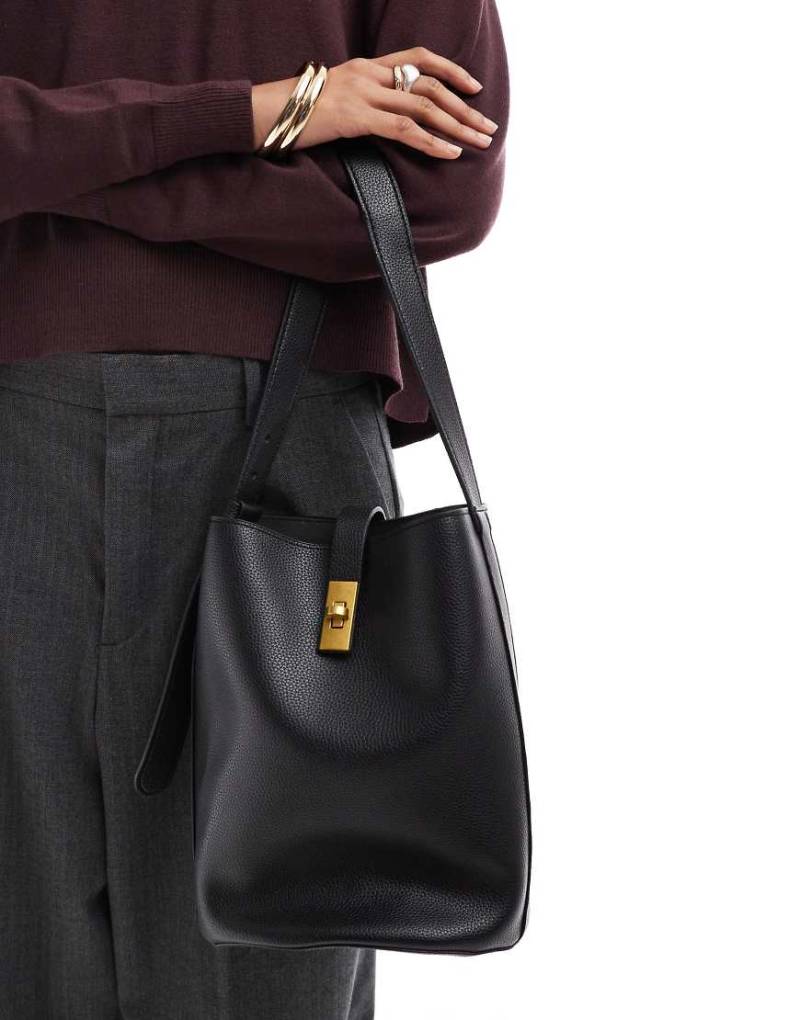 Glamorous - Beuteltasche in Schwarz mit goldfarbenen Details von Glamorous