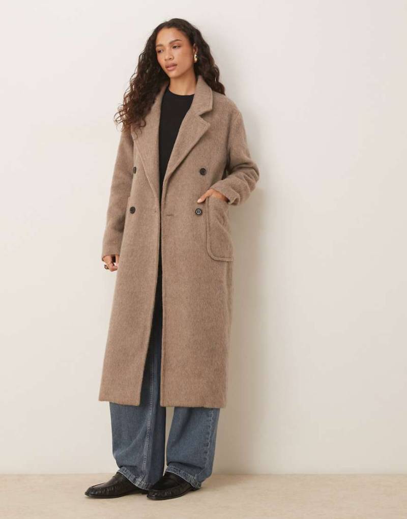 Glamorous - Eleganter Oversize-Mantel in Pilzbraun-Grau von Glamorous