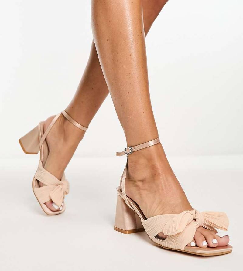 Glamorous - Exklusive Sandalen mit Leopardenmuster in Rouge, mittelhohem Absatz und Schleife-Rosa von Glamorous