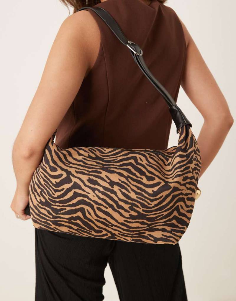 Glamorous - Lässige Umhängetasche mit Zebraprint-Schwarz von Glamorous