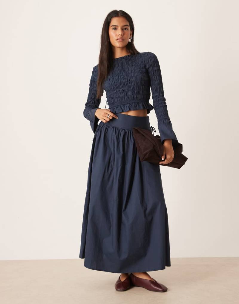 Glamorous - Maxirock in Marineblau, Kombiteil von Glamorous