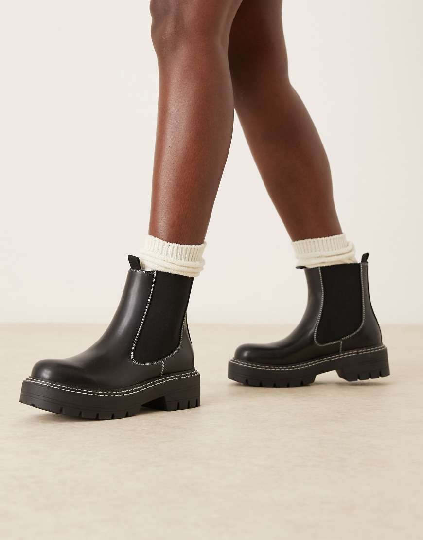 Glamorous - Niedrige Ankle-Boots in Schwarz mit dicker Sohle von Glamorous