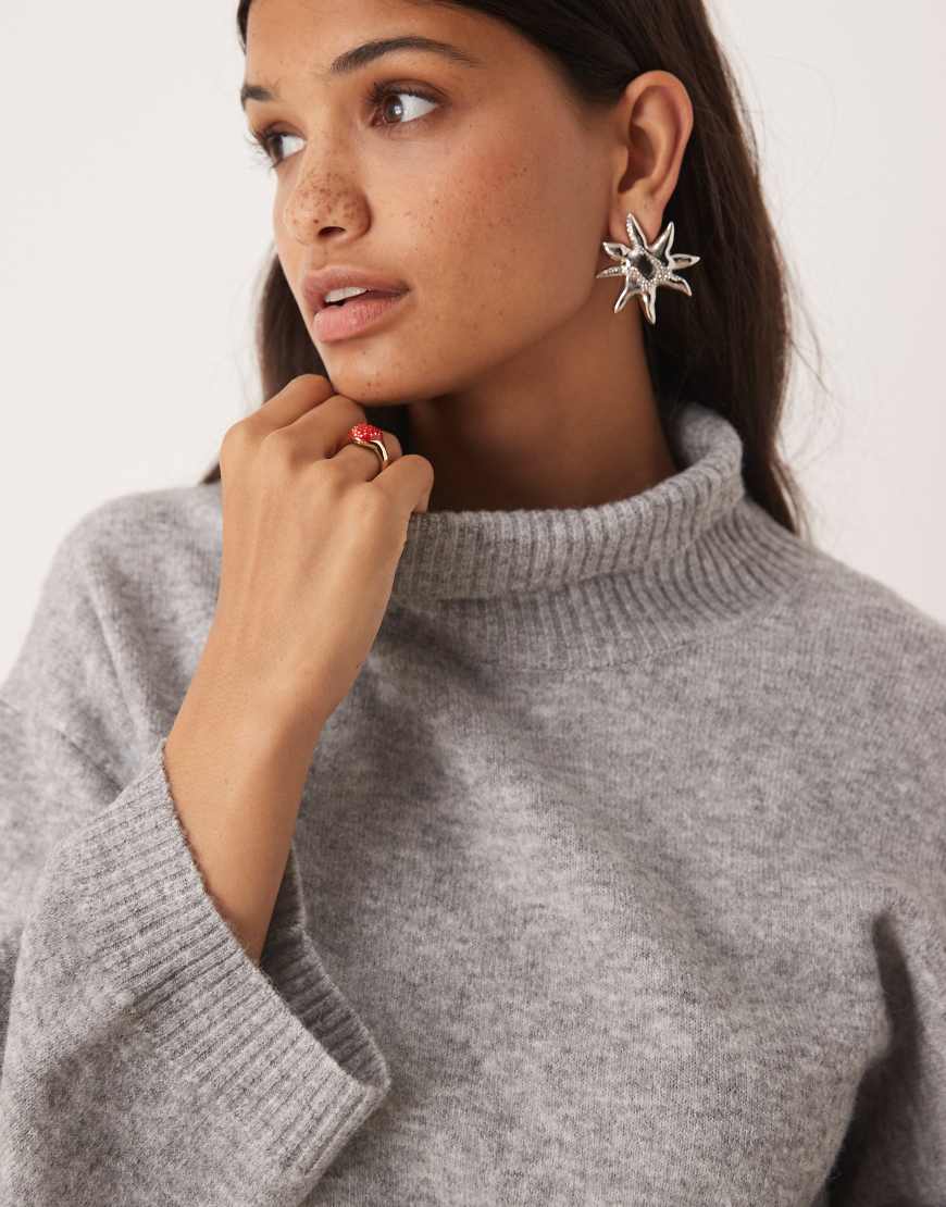 Glamorous - Oversize-Pullover in Grau mit weiten Ärmeln von Glamorous