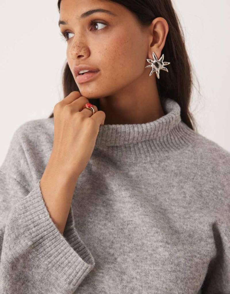 Glamorous - Oversize-Pullover in Grau mit weiten Ärmeln von Glamorous