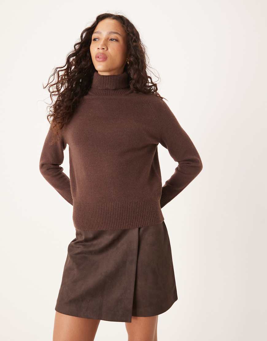 Glamorous - Rollkragen-Strickpullover in Braun-Brown von Glamorous