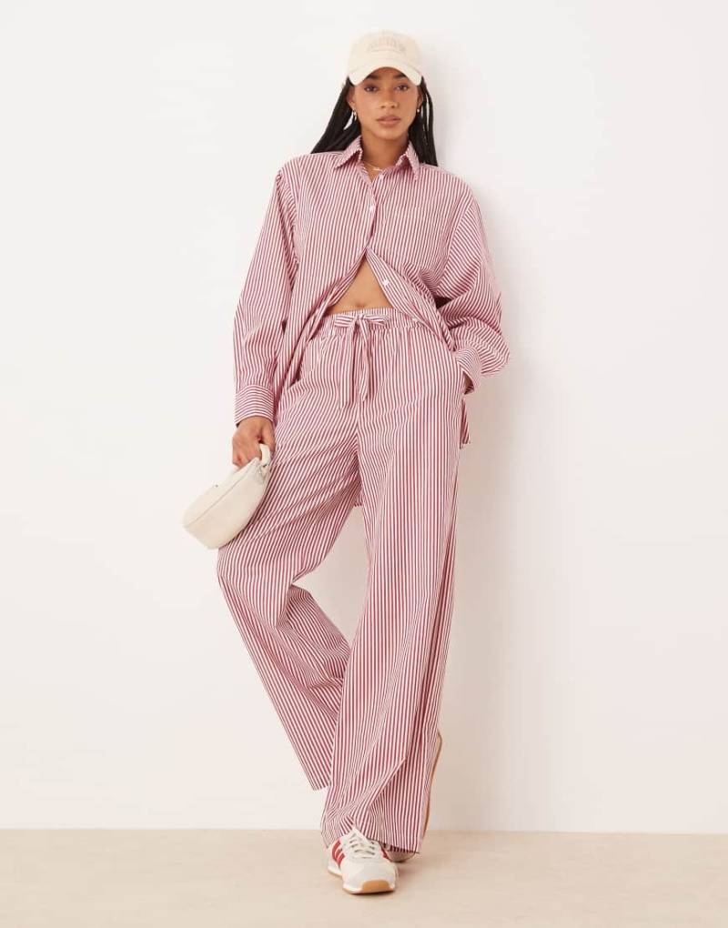 Glamorous - Rot gestreifte Popeline-Schlupfhose, Kombiteil von Glamorous