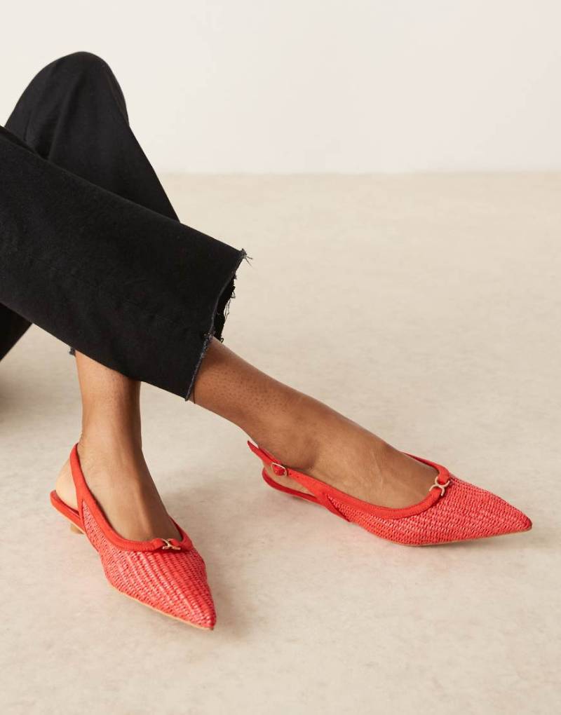 Glamorous - Schuhe aus rotem Bast mit Fersenriemen und niedrigem Absatz von Glamorous