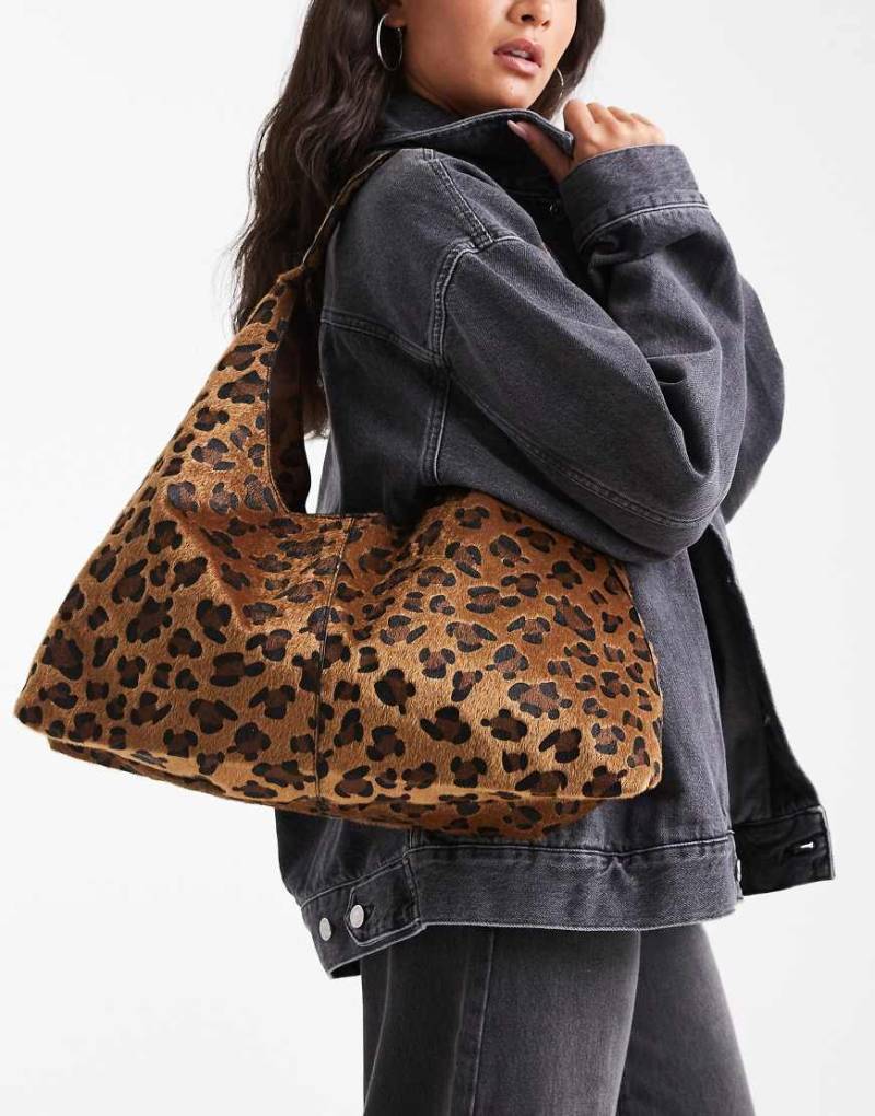 Glamorous - Schultertasche mit Leopardenmuster-Brown von Glamorous