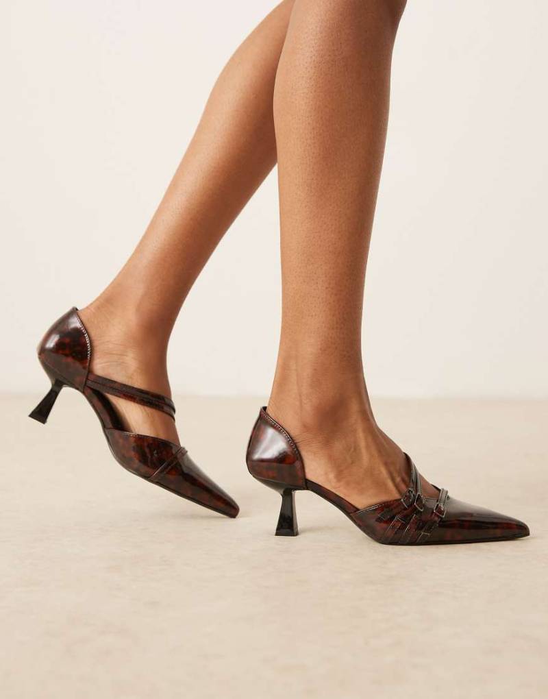 Glamorous - Slingback-Schuhe in Schildpatt-Optik mit Kitten-Absatz-Braun von Glamorous