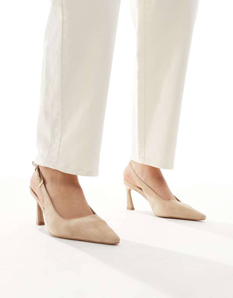 Glamorous - Spitze Slingback-Pumps aus Wildlederimitat in Cremeweiß-Neutral Glamorous - Spitze Slingback-Pumps aus Wildlederimitat in Cremeweiß-Neutral von Glamorous