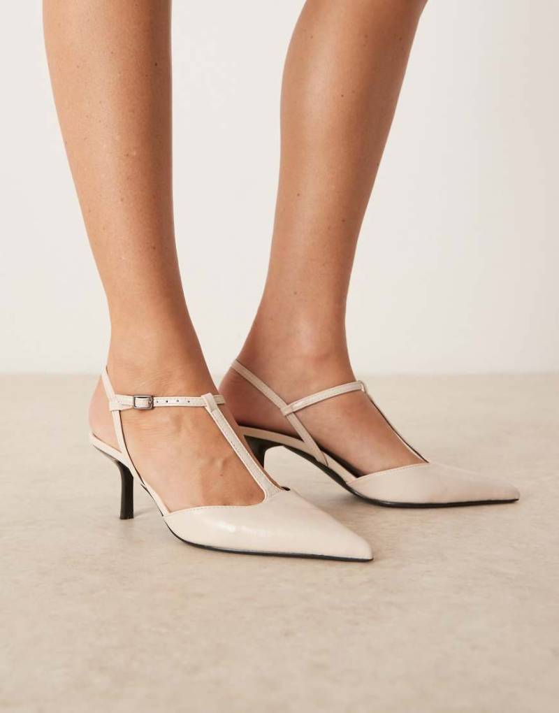 Glamorous - Spitze Slingback-Schuhe in Cremeweiß mit Absatz-Neutral von Glamorous