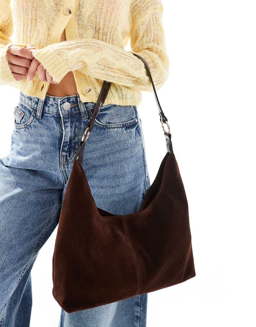 Glamorous - Weiche Schultertasche aus Wildlederimitat in Hellbraun-Brown Glamorous - Weiche Schultertasche aus Wildlederimitat in Hellbraun-Brown von Glamorous