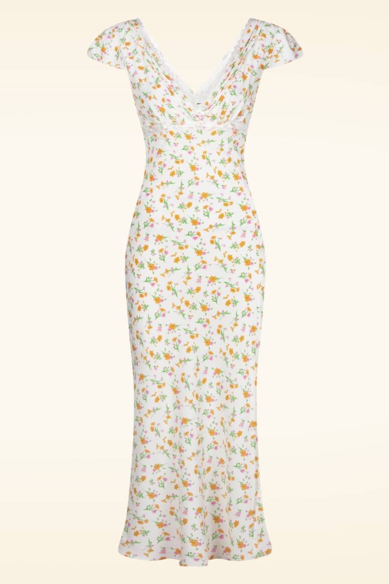 Stella Floral Spring Midaxi Kleid in Weiß von Glamorous