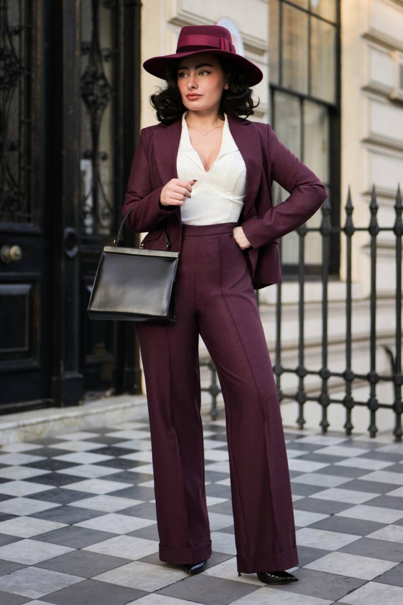 Dakota Hose in Dunkelrot von Glamour Bunny Business Babe