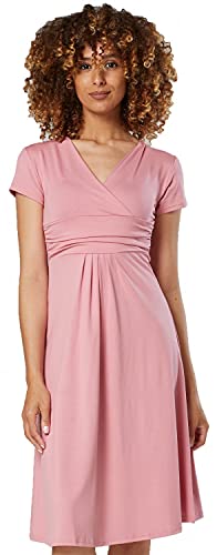 Glamour Empire Damen Ausgestellter Schnitt Kleid Sommer Jersey Skaterkleid 108 (Altrosa, 44, 2XL) von Glamour Empire