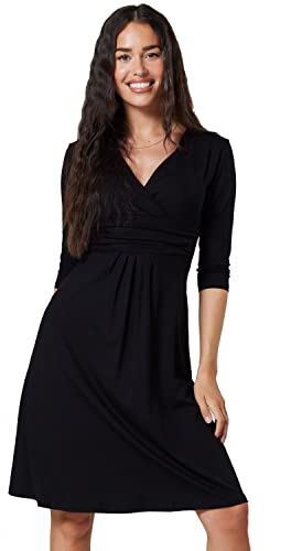 Glamour Empire Knielanges Jersey Skater Empire Kleid für Damen 017 (Schwarz, 42, XL) von Glamour Empire