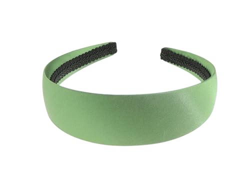 Breit, flach, sehr stark, 4 cm, schlicht, blanko, Satin, DIY, Hutmacher, großer Fascinator, langer dicker Haarschmuck, Stirnband, Basteln, Haarreif, Damen, Waldgrün von Glamour Girlz