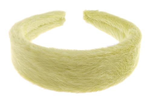Haarreif für Damen, kleiner Kopf, breit, weiches Plüsch-Kunstfell, Boho-Stil, Winter, Weihnachten, Geburtstag, Hochzeit, Brautjungfer, Party, Kopfschmuck, Haarreif, Hellgrün, Einheitsgröße von Glamour Girlz