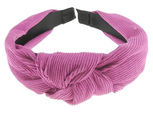 Haarreif für Damen und Mädchen, breiter Knoten, geknotet, Winter, Kord, weicher Stoff, Vintage-Look, Hochzeit, Boho, Party, Weihnachten, Geburtstag (Magenta Pink) von Glamour Girlz