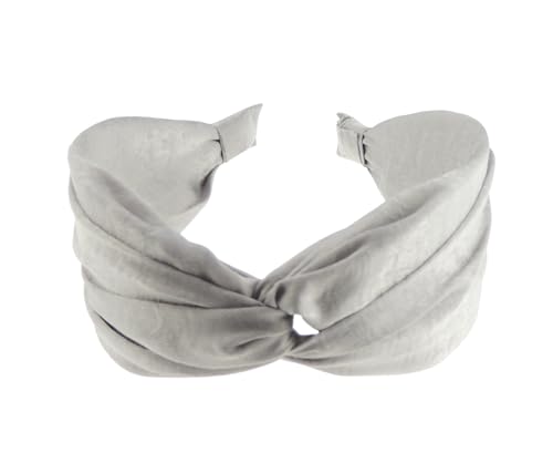 Haarreif für Damen und Mädchen, geknotet, gedreht, Turban-Stoff, Sommer-Accessoire, Hochzeit, Gast-Kopfschmuck, formeller Tanz, Party, Geburtstag, Seidenoptik, Haarreif (grau) von Glamour Girlz