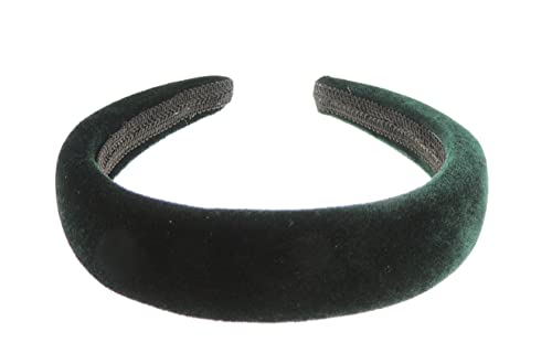 Luxuriöses, leicht gepolstertes Samt, flach, für Winter, Abend, Hochzeit, Party, Geburtstag, Braut, Weihnachten, Geburtstag, Brautjungfer, Haarschmuck, Haarschmuck, Haarband (Waldgrün, Einheitsgröße) von Glamour Girlz
