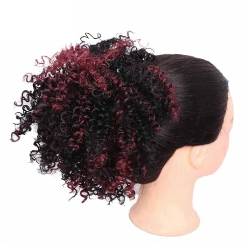 Haarteile und Extensions mit natürlichem Look, 8 Zoll verworrenes, lockiges synthetisches Pferdeschwanz- und Dutt-Haarteil mit Kordelzug for Frauen,Clip-In-Pferdeschwanz-Extensions aus Echthaar(Black Haarteile und Extensions mit natürlichem Look, 8 Zoll verworrenes, lockiges synthetisches Pferdeschwanz- und Dutt-Haarteil mit Kordelzug for Frauen,Clip-In-Pferdeschwanz-Extensions aus Echthaar(Black von Glamour Haven