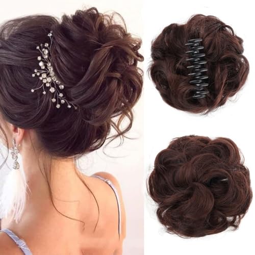 Haarteile und Extensions mit natürlichem Look, Abnehmbare Perücke for Damen, Kugelkopf, Spulenhaarring, Dutt mit Halteklammer – 70 g, flauschiger und unordentlicher Haarbeutel,Clip-In-Pferdeschwanz-E Haarteile und Extensions mit natürlichem Look, Abnehmbare Perücke for Damen, Kugelkopf, Spulenhaarring, Dutt mit Halteklammer – 70 g, flauschiger und unordentlicher Haarbeutel,Clip-In-Pferdeschwanz-E von Glamour Haven