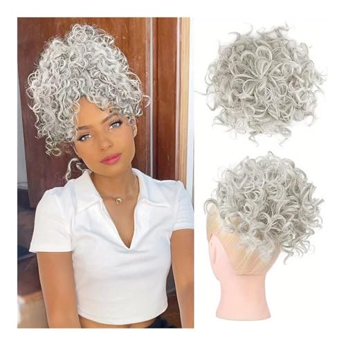 Haarteile und Extensions mit natürlichem Look, Damen-Haarknoten mit lockigem Haar, europäischer und amerikanischer unordentlicher, kleiner, gekräuselter Kunstfaser-Perücken-Haarschmuck mit Kordelzug, von Glamour Haven