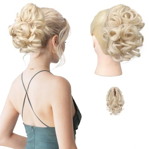 Haarteile und Extensions mit natürlichem Look, Flauschige Haarklammer for Damen for voluminösen Pferdeschwanz und Dutt. Vielseitiges und stylisches Haar-Accessoire,Clip-In-Pferdeschwanz-Extensions au von Glamour Haven